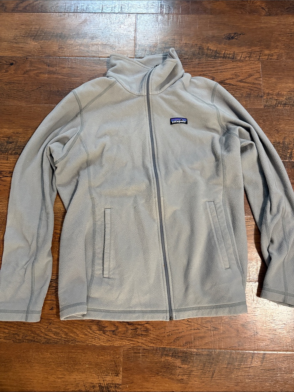 Patagonia Light Gray Full-Zip Micro D Fleece Jacket